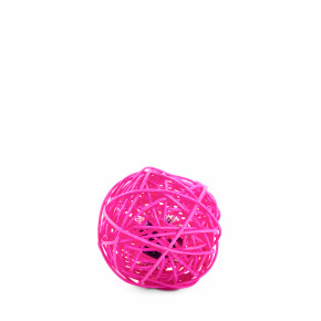 Ružová ratanová guľa so zvončekom, hračka