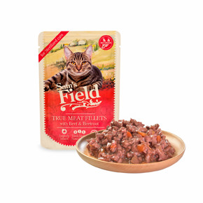 Sams Field True Meat Fillets with Beef & Beetroot for sterilized cats (Sam's Field)