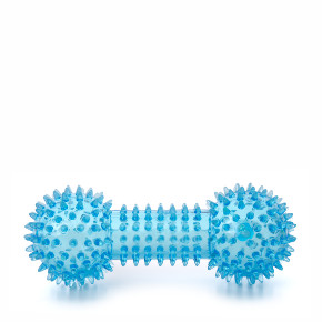 JK TPR - činka s pichliačmi modrá, odolná (gumová) pískacia hračka z termoplastickej gumy
