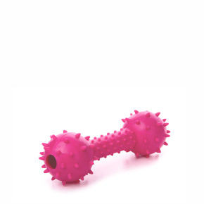 JK TPR - činka s pichliačmi ružová, odolná (gumová) hračka z termoplastickej gumy