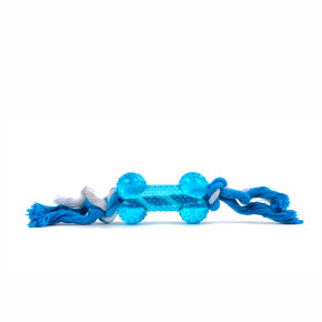 JK Bavlnený uzol s kosťou - modrý 8,5 cm