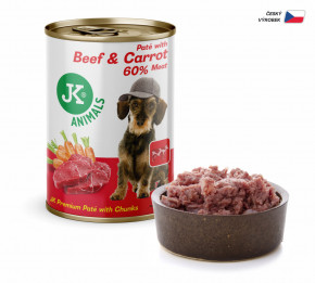 JK ANIMALS Beef & Carrot, Premium Paté with Chunks | © copyright jk animals, všetky práva vyhradené