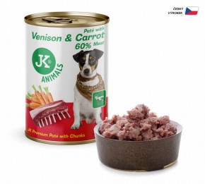 JK ANIMALS Venison & Carrot, Premium Paté with Chunks | © copyright jk animals, všetky práva vyhradené