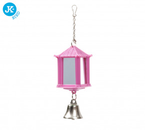 JK ANIMALS Plastová hračka pre vtáky lampáš so zrkadielkom a zvončekom na zavesenie ružová | © copyright jk animals, všetky práva vyhradené