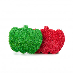 Hračka jablká z lufa huby, 2 kusy, 7 cm, hračka pre hlodavce