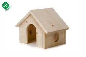 JK ANIMALS, drevený domček z masívu pre morčatá, 21,5×14,5×16 cm © copyright jk animals, všetky práva vyhradené
