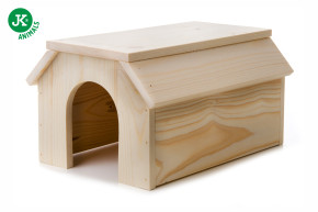 JK ANIMALS, drevený domček z masívu pre králiky, 31×21,5×16 cm © copyright jk animals, všetky práva vyhradené
