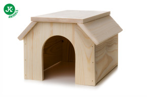 JK ANIMALS, drevený domček z masívu pre králiky, 31×21,5×16 cm © copyright jk animals, všetky práva vyhradené