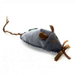 Myška, textilná hračka pre mačky, šedá, 18 cm