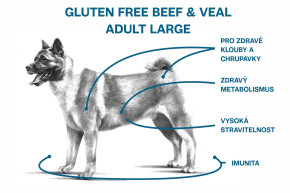 Sam 's Field Glutén Free Beef & Veal Adult Large, superprémiové granule pre dospelých psov veľkých a obrích plemien, 2,5 kg (Sams Field bez lepku) © copyright JK ANIMALS, všetky práva vyhradené