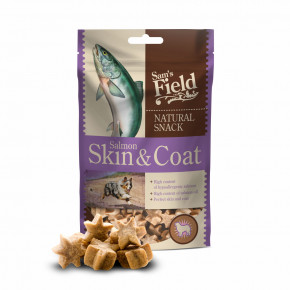 Sam's Field Natural Snack Salmon Skin & Coat, funkčná masová polovlhká mäkká maškrta pre psov, 200 g (Sams Field polovlhká maškrta)