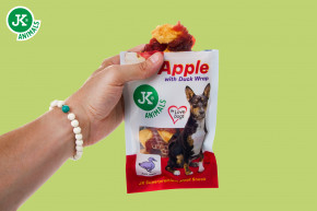 JK ANIMALS, kačacie wrap s jablkom, mäsová maškrta, 80 g © copyright jk animals, všetky práva vyhradené