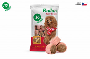 JK Animals Rollos Tasty Snack Ham, šunkový Rollos, pečená maškrta pre psov, 500 g © copyright jk animals, všetky práva vyhradené