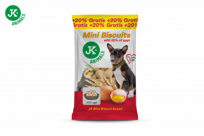 JK ANIMALS, Mini Biscuit, maškrta – mini piškóty s 33% vajec, 120 g © copyright jk animals, všetky práva vyhradené