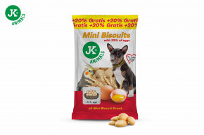 JK ANIMALS, Mini Biscuit, maškrta – mini piškóty s 33% vajec, 120 g © copyright jk animals, všetky práva vyhradené