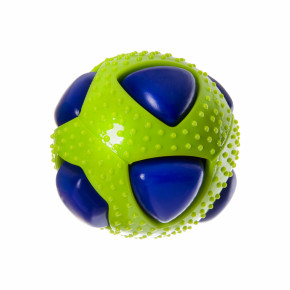 Lopta z TPR gumy, zeleno-modrý, veľmi odolná pískacia hračka