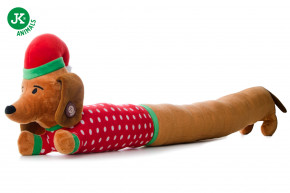 JK ANIMALS, plyšový jazvečík XL X-Mas, 96 cm, extra dlhá plyšová vianočná hračka pre psov © copyright jk animals, všetky práva vyhradené