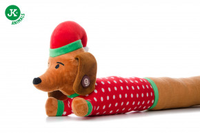 JK ANIMALS, plyšový jazvečík XL X-Mas, 96 cm, extra dlhá plyšová vianočná hračka pre psov © copyright jk animals, všetky práva vyhradené