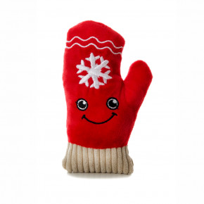 Plyšová rukavica X-Mas, 16 cm, plyšová pískacia vianočná hračka pre psov