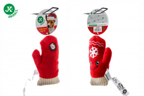 JK ANIMALS, plyšová rukavica X-Mas, plyšová pískacia vianočná hračka pre psov, 16 cm © copyright jk animals, všetky práva vyhradené