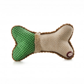 Plyšová kosť, 24 cm, zelená, plyšová pískacia hračka pre psov