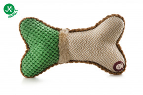 JK ANIMALS, plyšová kosť, plyšová pískacia hračka pre psov, zelená, 24 cm © copyright jk animals, všetky práva vyhradené