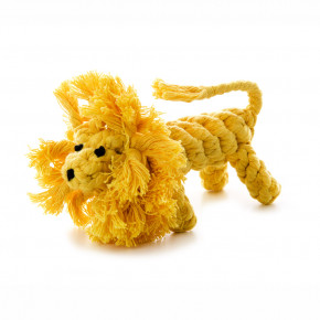 Bavlnený Lev, žltý, bavlnená hračka pre psov, 20 cm, ideálna pre aktívnu hru