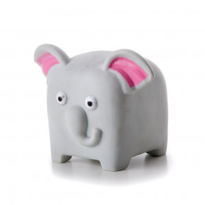 Vinylová kocka slon, šedá pískacia hračka pre psov, 10 cm, ideálna pre aktívnu hru