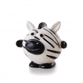 Vinylová lopta zebra, biela pískacia hračka pre psov, 10 cm, ideálna pre aktívnu hru