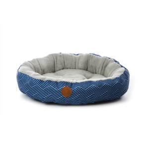 Pelech Ring, 60 cm, modré prúžky, pohodlný pelech pre malé a stredné psy
