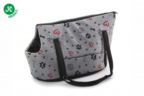 JK ANIMALS, taška Grey Lux M, štýlová taška pre malé a stredné psy, sivá, 50×30×31 cm © copyright jk animals, všetky práva vyhradené
