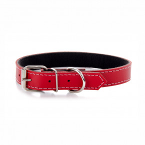Kožený obojok JK Classic pre psov, 2,5×55 cm, červený