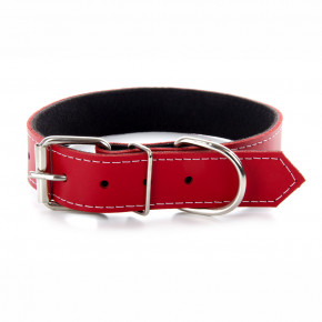 Kožený obojok JK Classic pre psov, 3,5×70 cm, červený